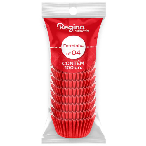 Forminha Papel Regina Nº 04 Vermelha - Embalagem com 100 UN