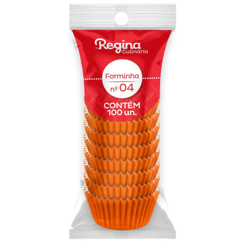 Forminha Papel Regina Nº 04 Laranja - Embalagem com 100 UN