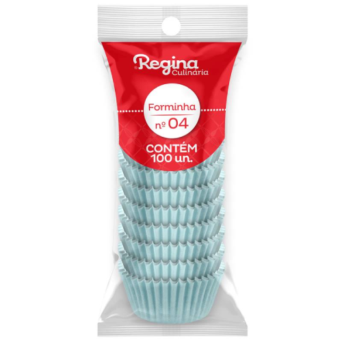 Forminha Papel Regina Nº 04 Azul Candy - Embalagem com 100 UN
