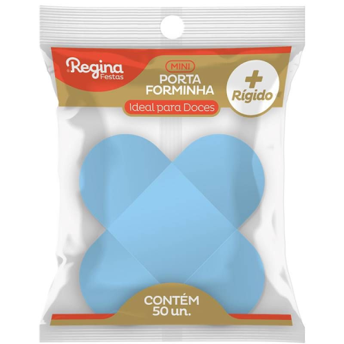 Forminha 4 Pétalas Regina Azul Claro - Embalagem com 50 UN