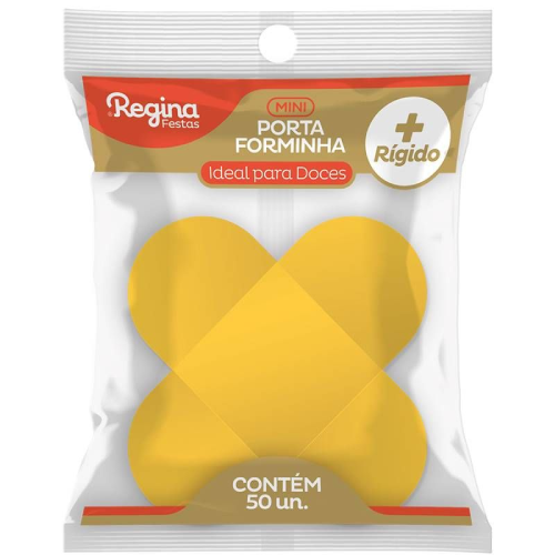 Forminha 4 Pétalas Regina Amarela - Embalagem com 50 UN