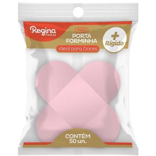 Forminha 4 Pétalas Regina Rosa Claro - Embalagem com 50 UN