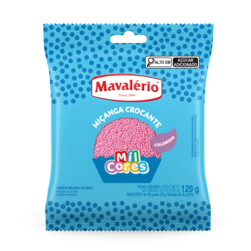Confeito Miçanga N°0 Rosa Baby - Embalagem com 120G