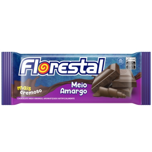 Chocolate Florestal Meio Amargo - Embalagem com 80G