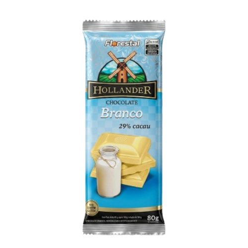 Chocolate Branco Florestal Hollander 29% Cacau - Embalagem com 80G