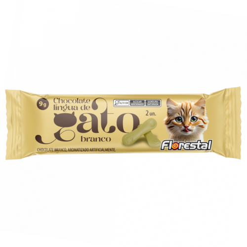 Chocolate Florestal Língua de Gato Branco - Embalagem com 9G