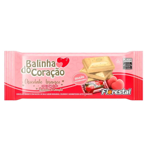 Chocolate Branco Florestal Balinha do Coração - Embalagem com 80G