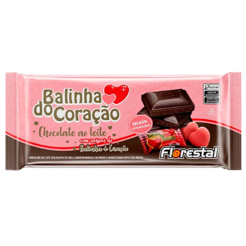 Chocolate  Ao Leite Florestal Balinha do Coração - Embalagem com 80G