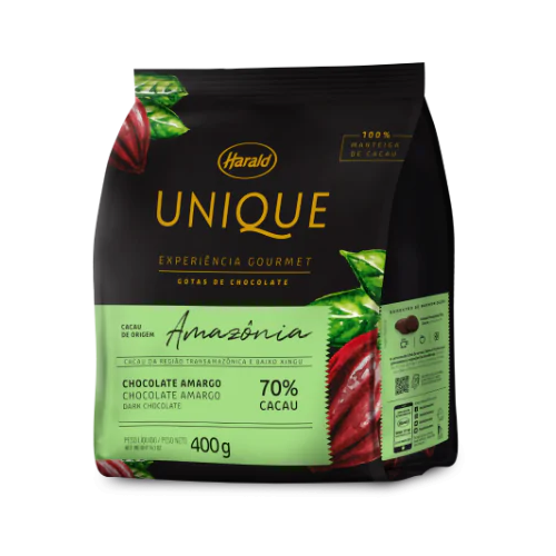 Chocolate Gotas Unique Meio Amargo 70% Cacau - Embalagem com 400G