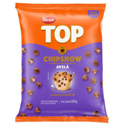 Chocolate Gota Chips Show Forneável Top Harald Avelã - Embalagem com 1,01KG