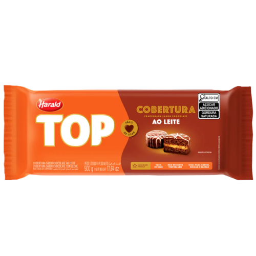 Cobertura Barra Top Harald Sabor Chocolate Ao Leite - Embalagem com 500G