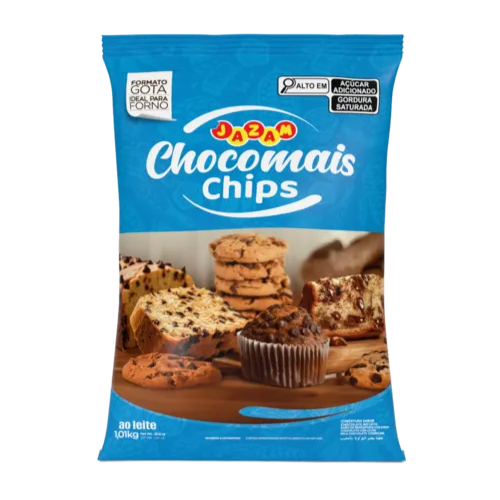 Cobertura Chips Forneável Chocomais Sabor Chocolate Ao Leite - Embalagem com 1,01KG