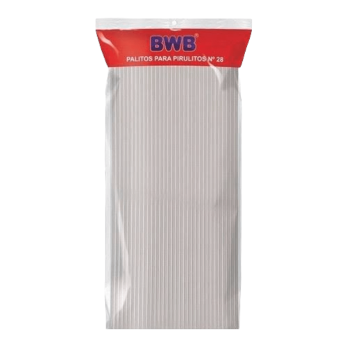 Palitos Para Pirulitos BWB Cristal N°28 - Embalagem com 50 UN
