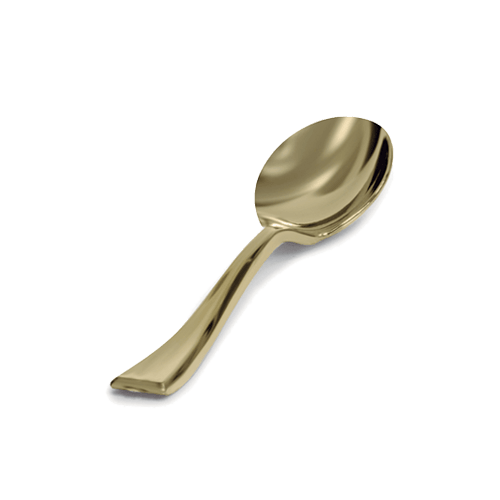 Mini Colheres Silver Linha Gold Premium - Embalagem com 20 UN