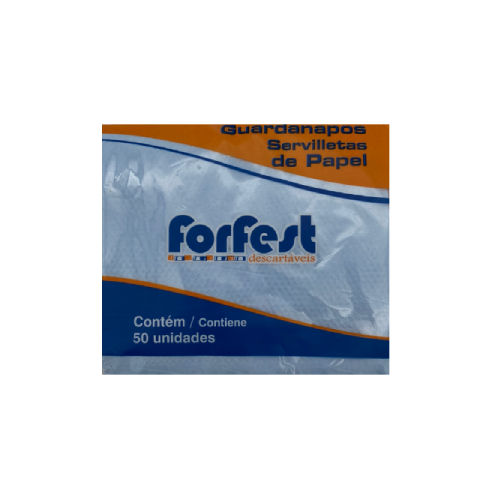 Guardanapo de Papel Forfest Azul Candy 20X20CM - Embalagem com 50UN