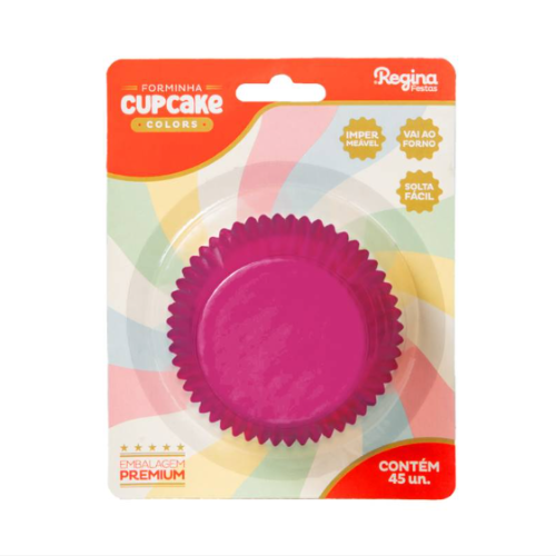 Forminha Cupcake Regina Impermeável Fucsia - Embalagem com 45 UN