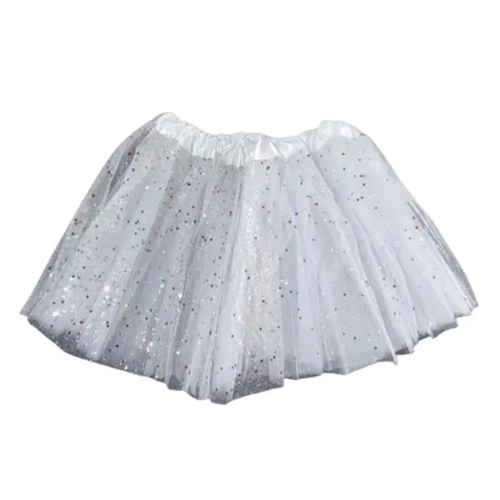 Saia Tule Branca com Glitter - Embalagem com 1 UN