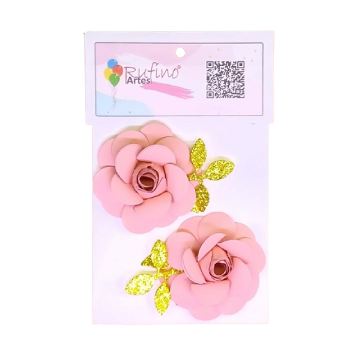 Flor de Papel Rose - Embalagem com 2UN