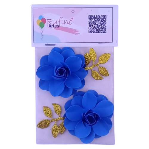 Flor de Papel Lotus Azul Royal - Embalagem com 2UN