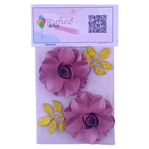 Flor de Papel Lotus Rose Gold - Embalagem com 2UN