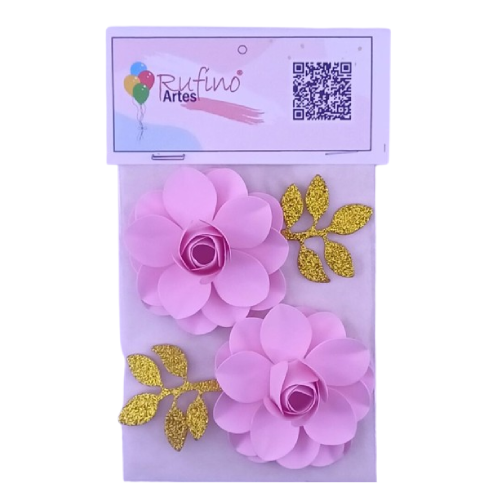 Flor de Papel Lotus Rosa Bebê - Embalagem com 2UN