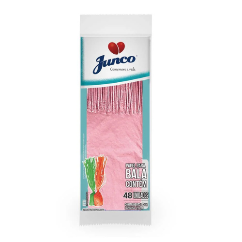 Papel Seda Junco Rosa Para Bala - Embalagem com 48 UN