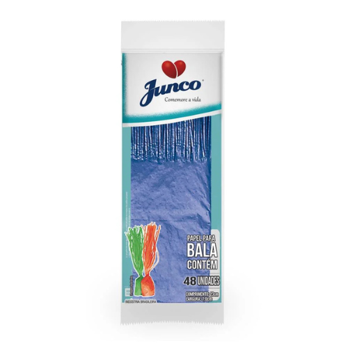 Papel Seda Junco Azul Royal Para Bala - Embalagem com 48 UN