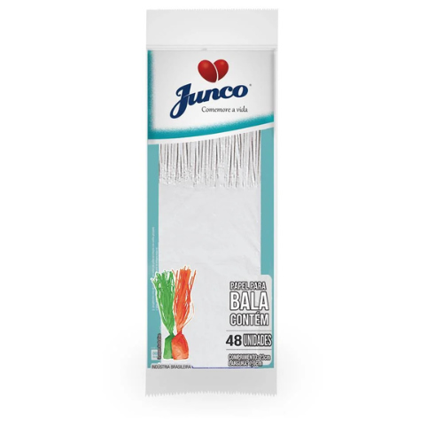 Papel Seda Junco Branco Para Bala - Embalagem com 48 UN