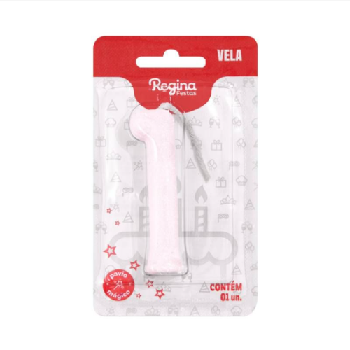 Vela Cintilante Regina Branca N°1 - Embalagem com 1 UN