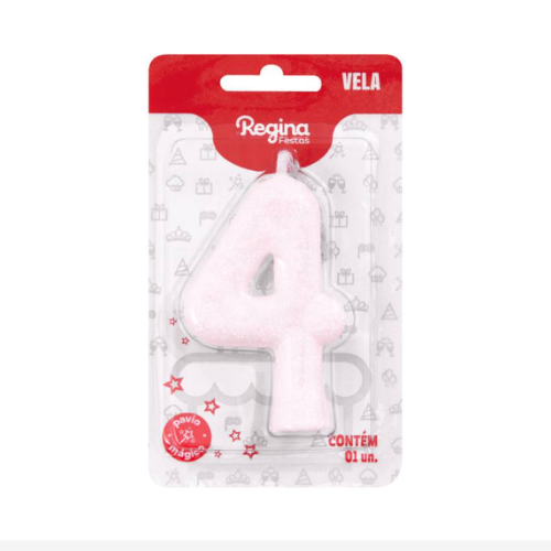 Vela Cintilante Regina Branca N°4 - Embalagem com 1 UN