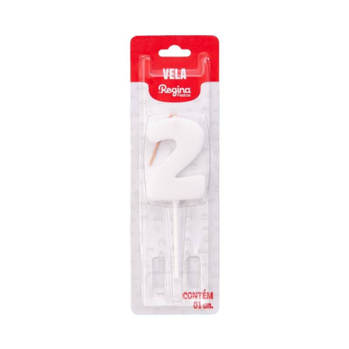 Vela Regina Pick Nº 2 Colors Branca - Embalagem com 1 UN