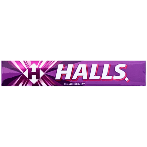 Bala Halls Sabor Blueberry - Embalagem com 28G