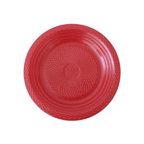 Prato Raso Descartável Forfest Vermelho 15CM - Embalagem com 10 UN