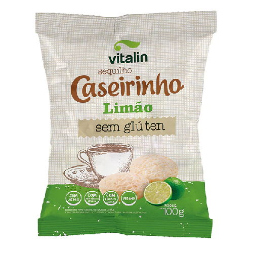Biscoito Vitalin Caseirinho Sabor Limão - Embalagem com 100G