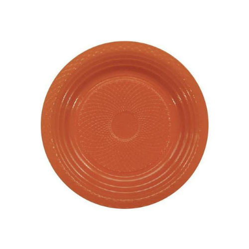 Prato Raso Descartável Forfest Laranja 15CM - Embalagem com 10 UN
