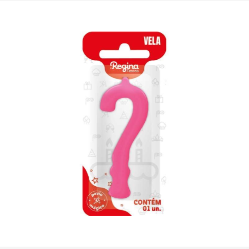 Vela Regina Parabéns Pink Interrogação (?) - Embalagem com 1 UN