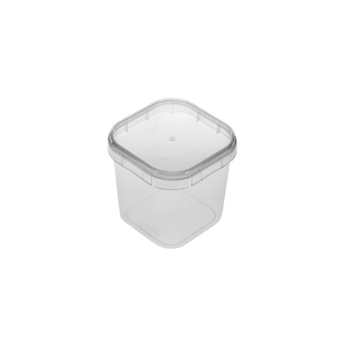 Pote Quadrado Plastilânia Cristal 220ML - Embalagem com 10 UN