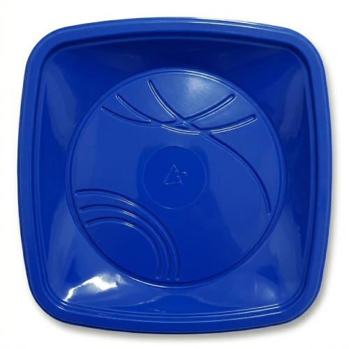 Prato Quadrado Descartável Trik Trik Azul 15CM - Embalagem com 10 UN
