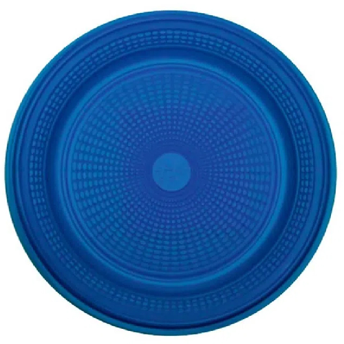 Prato Raso Descartável Trik Trik Azul 15CM - Embalagem com 10 UN