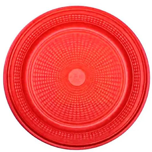 Prato Raso Descartável Trik Trik Vermelho 15CM - Embalagem com 10 UN