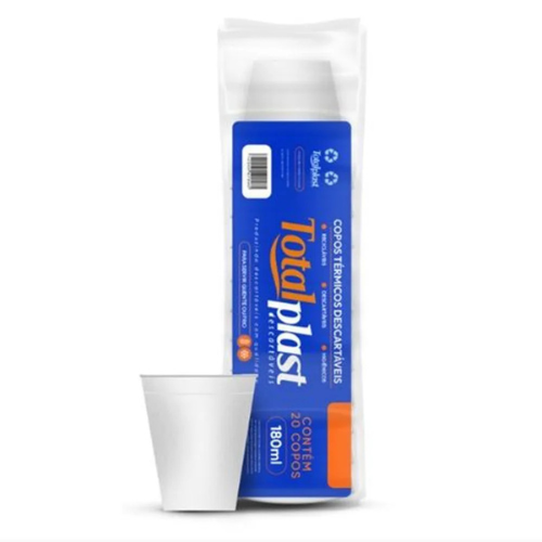 Copo Térmico Totalplast 180ML - Embalagem com 20 UN