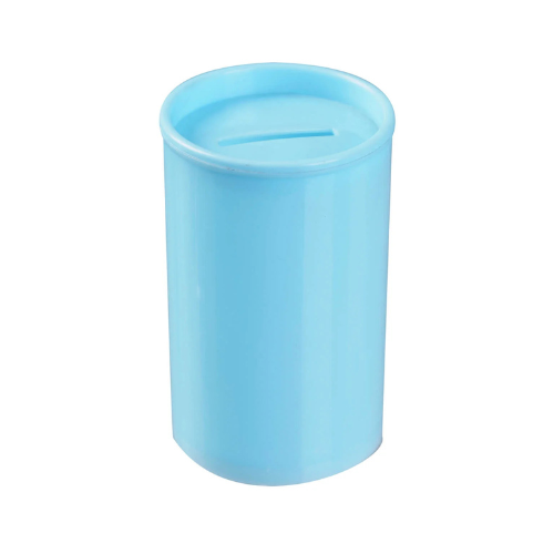Cofrinho Plástico PP Azul Bebê - Embalagem com 6 UN