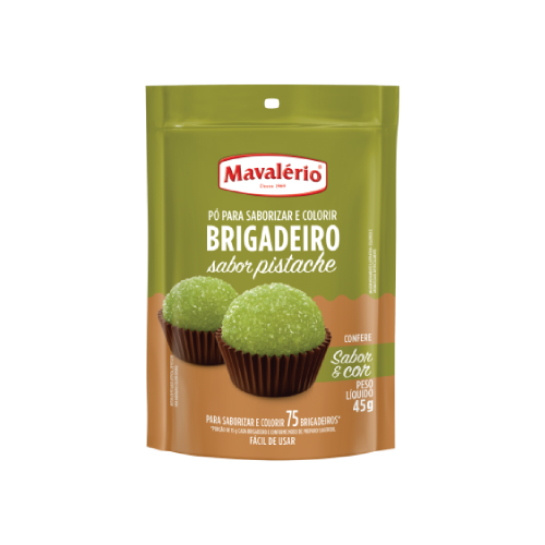 Pó para Saborizar e Colorir Brigadeiro Sabor Pistache - Embalagem com 45G