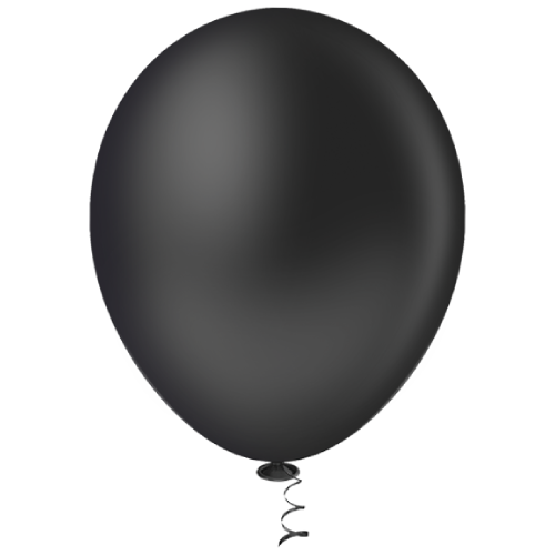 Balão Pic Pic Redondo Liso N°12 Cor Preto - Embalagem com 25 UN