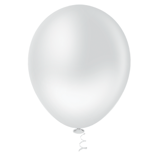 Balão Pic Pic Redondo Liso N°7 Cor Branco - Embalagem com 50 UN