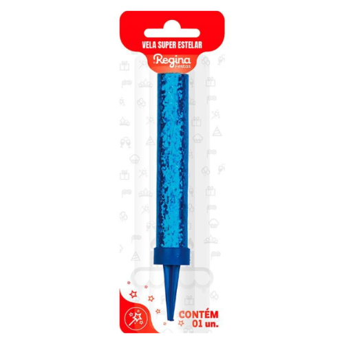 Vela Regina Super Estelar Azul - Embalagem com 1 UN