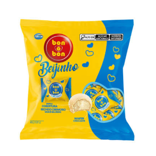 Bombom Arcor Bon o Bon Sabor Beijinho - Embalagem com 450G