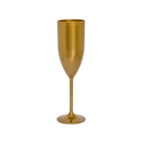 Taça Acrílica de Champagne Dourada - Embalagem Para 180ML