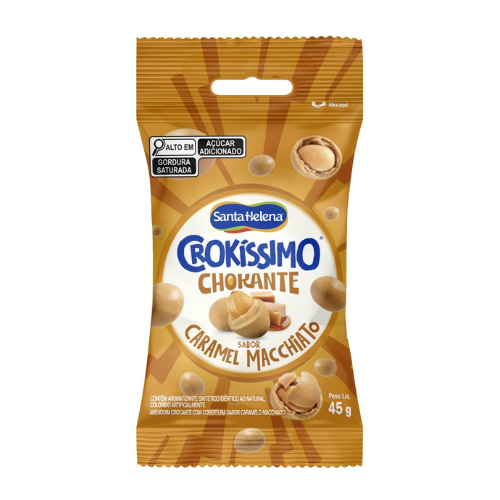 Amendoim Santa Helena Crokíssimo Crokante Sabor Caramel Macchiato - Embalagem com 45G