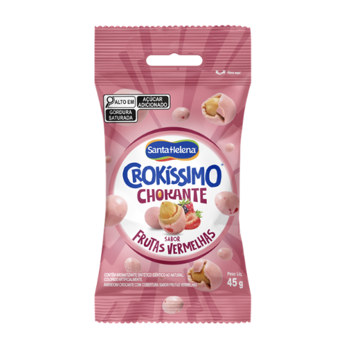 Amendoim Santa Helena Crokíssimo Crokante Sabor Frutas Vermelhas - Embalagem com 45G